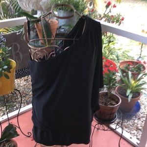 WHBM banded waist one shoulder top.